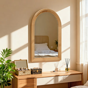 HaixuHomeDecor Arched Wood Framed Wall Mirror with Distortion-Free Glass - view 4