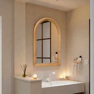HaixuHomeDecor Arched Wood Framed Wall Mirror with Distortion-Free Glass - view 6