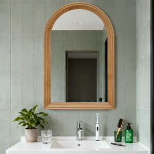 HaixuHomeDecor Arched Wood Framed Wall Mirror with Distortion-Free Glass - view 7