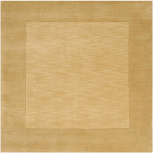 Bordered Solid Camel Yellow Wool Rug