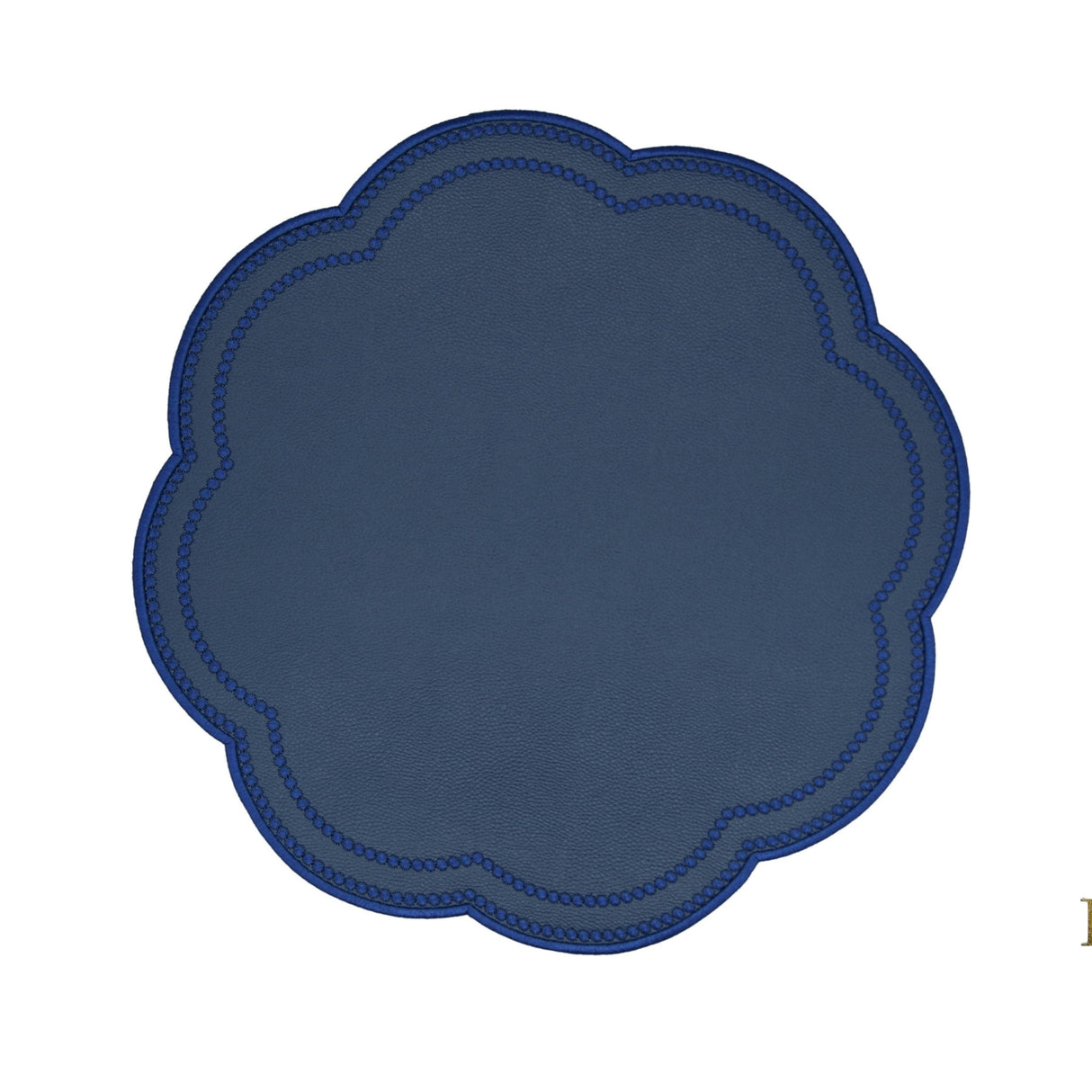 Nurture Navy Blue Round Faux Leather Placemat