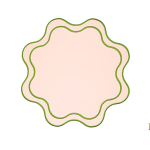 Haven Pink Wavy Edge Faux Leather Placemats
