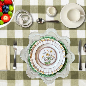 Haven White Wavy Edge Faux Leather Placemats