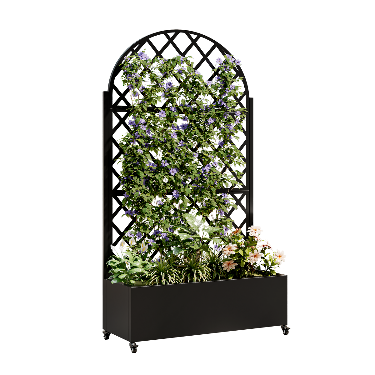 Hayward Furniture Round Metal Planter Box with Trellis