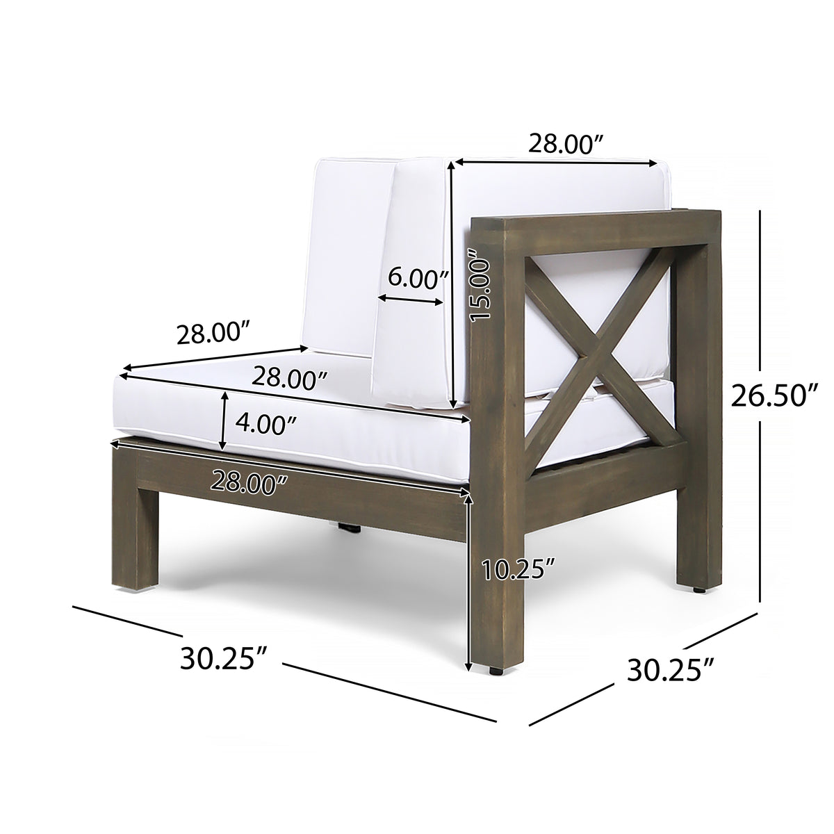 Brava X-Back 3 Seater Outdoor Sectional Sofa Set