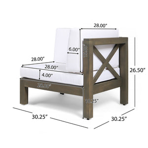 Brava X-Back 3 Seater Outdoor Sectional Sofa Set