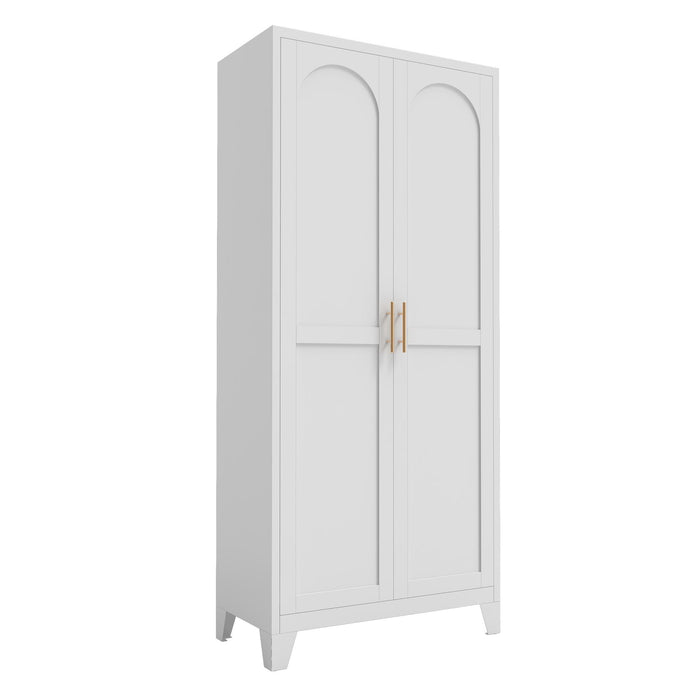 HD Built Shapely Doors Metal Storage Cabinet with Adjustable Shelves in White