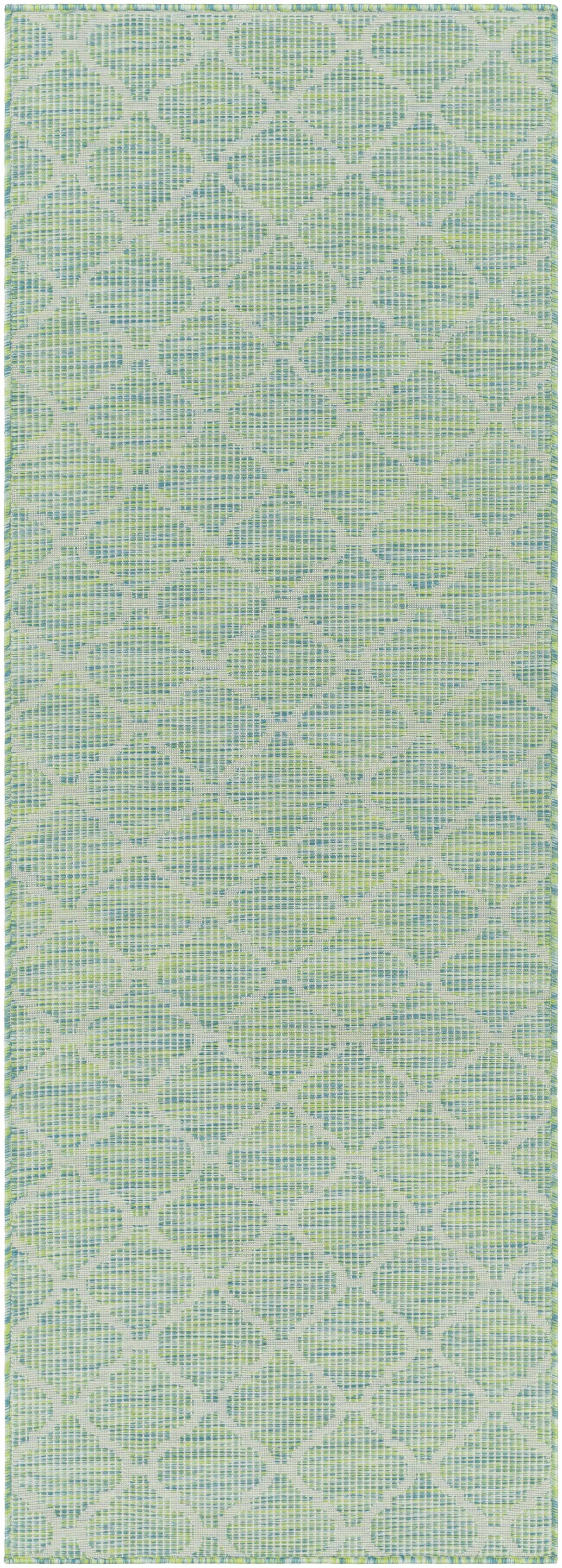 Unique Outdoor Trellis Area Rug, Lime Green - Clearance