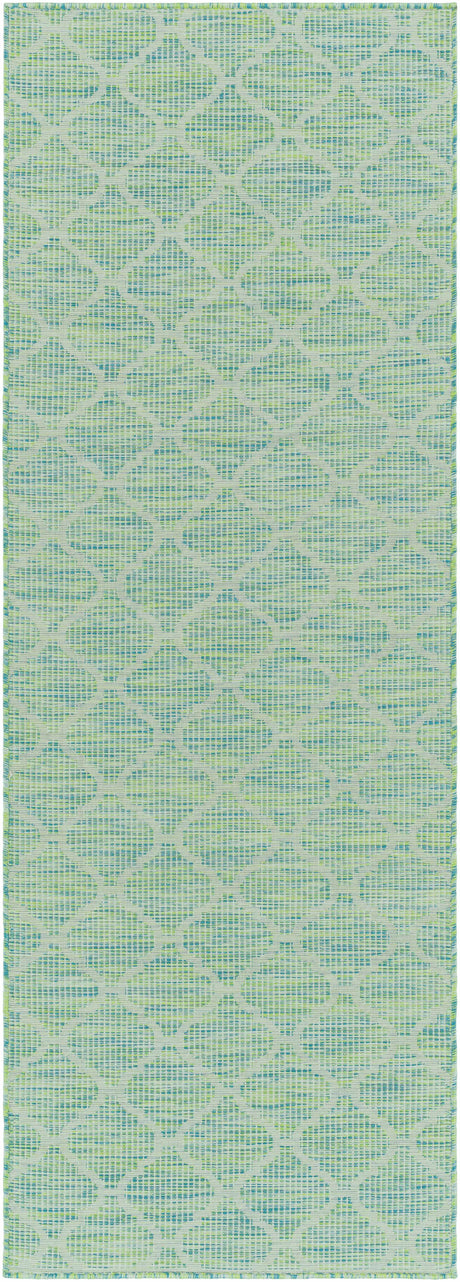 Unique Outdoor Trellis Area Rug, Lime Green - Clearance