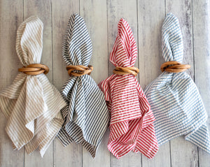 Wood Bangles Napkin Rings, Set of Four