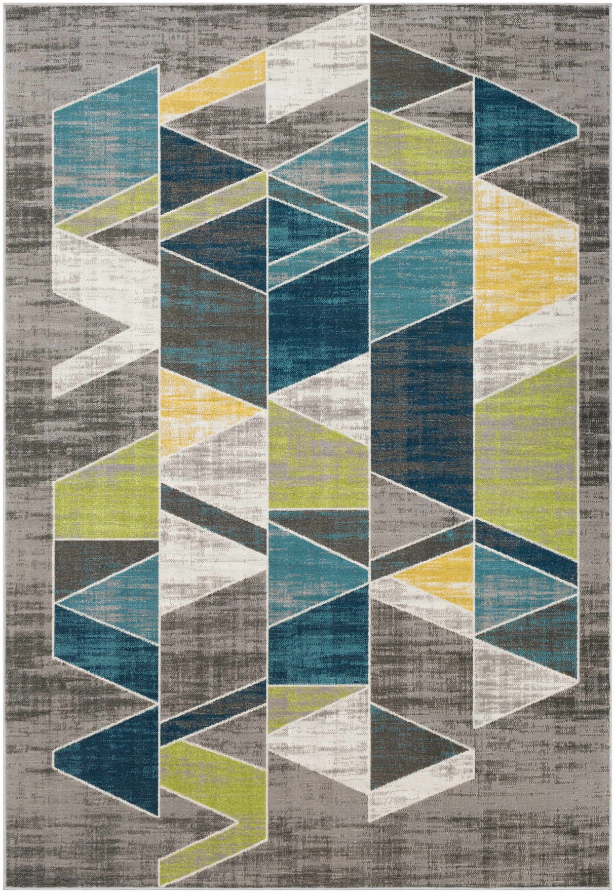 Hessel Green Triangles Area Rug