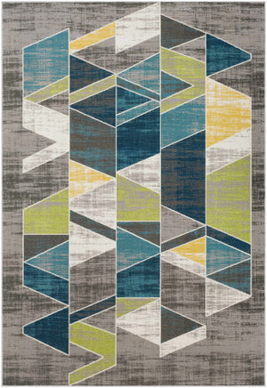 Hessel Green Triangles Area Rug