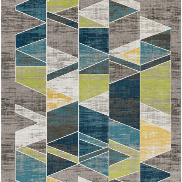 Hessel Green Triangles Area Rug