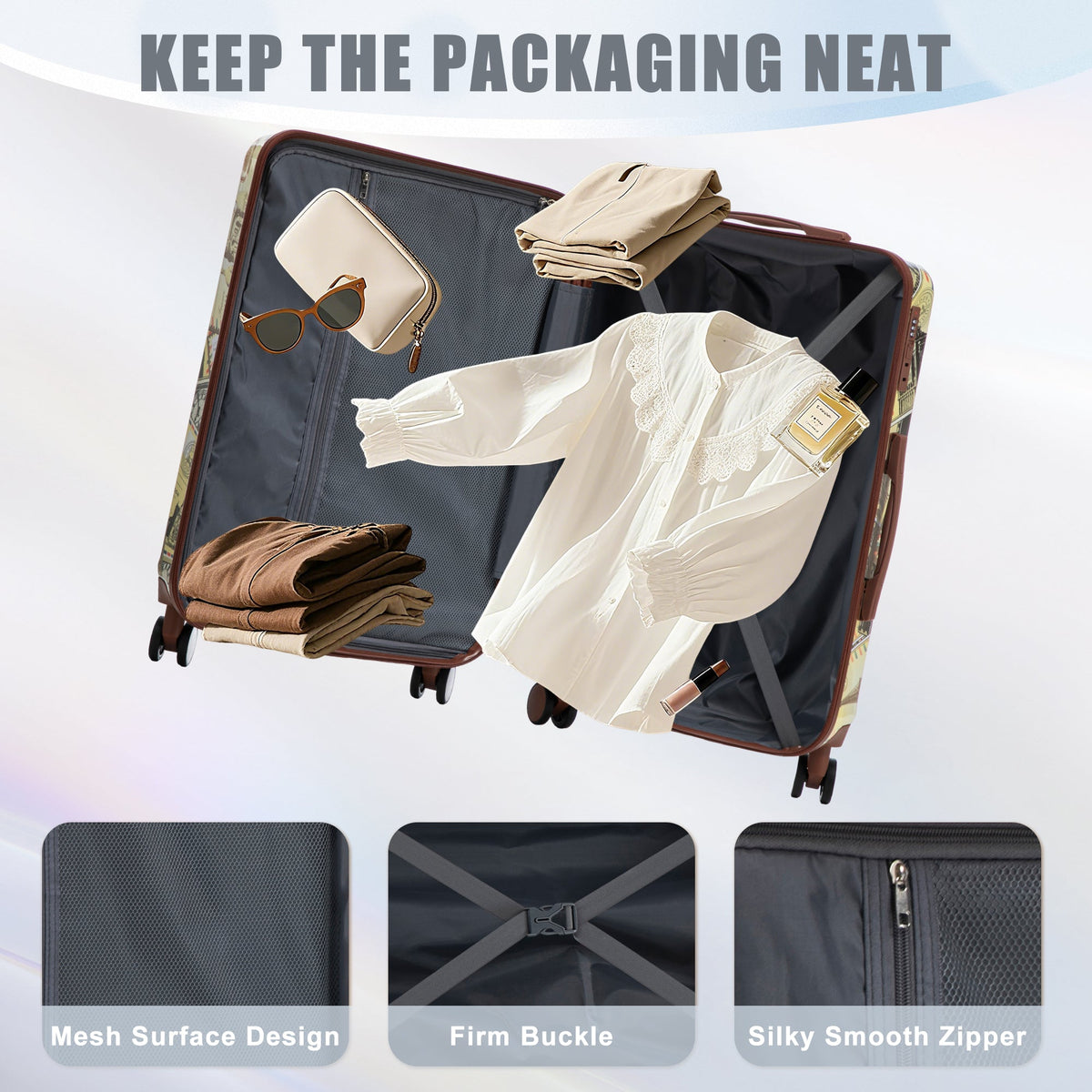 HIFINE TOURIST LUGGAGE 3-Piece Spinner Wheel Luggage Set with Waterproof Polycarbonate Shell - view 9