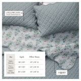 Floral Print & Scallopeded Edge Cotton Quilt Set - Katrin Collection