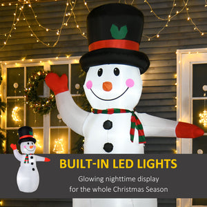HOMCOM 8’ Christmas Inflatables Outdoor Decorations Snowman - view 5