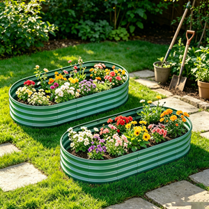 HOME FURNITURE Galvanized Raised Garden Bed 6x3x1ft