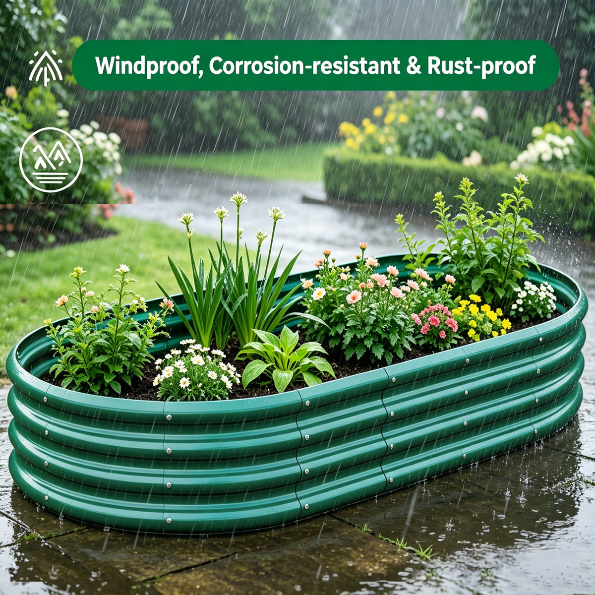 HOME FURNITURE Galvanized Raised Garden Bed 6x3x1ft - view 7