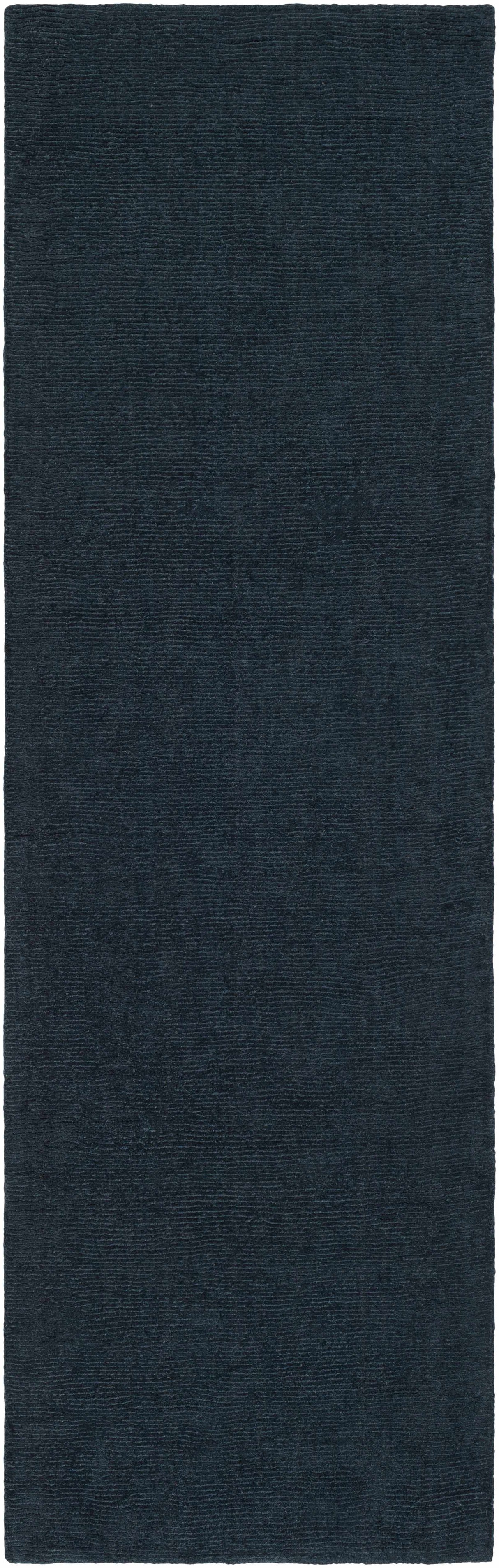 Brockton Solid Dark Blue Wool Rug