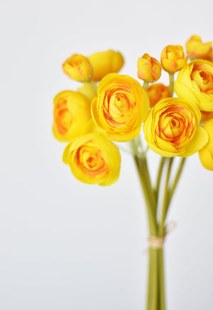 House by JSD 10" Faux Yellow Ranunculus Stem Bundle - view 3
