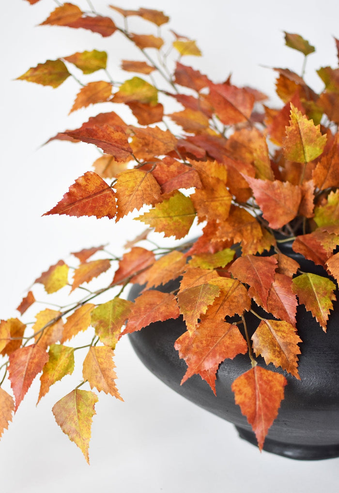 House by JSD 26" Faux Birch Leaf Stem Red / Orange / Yellow