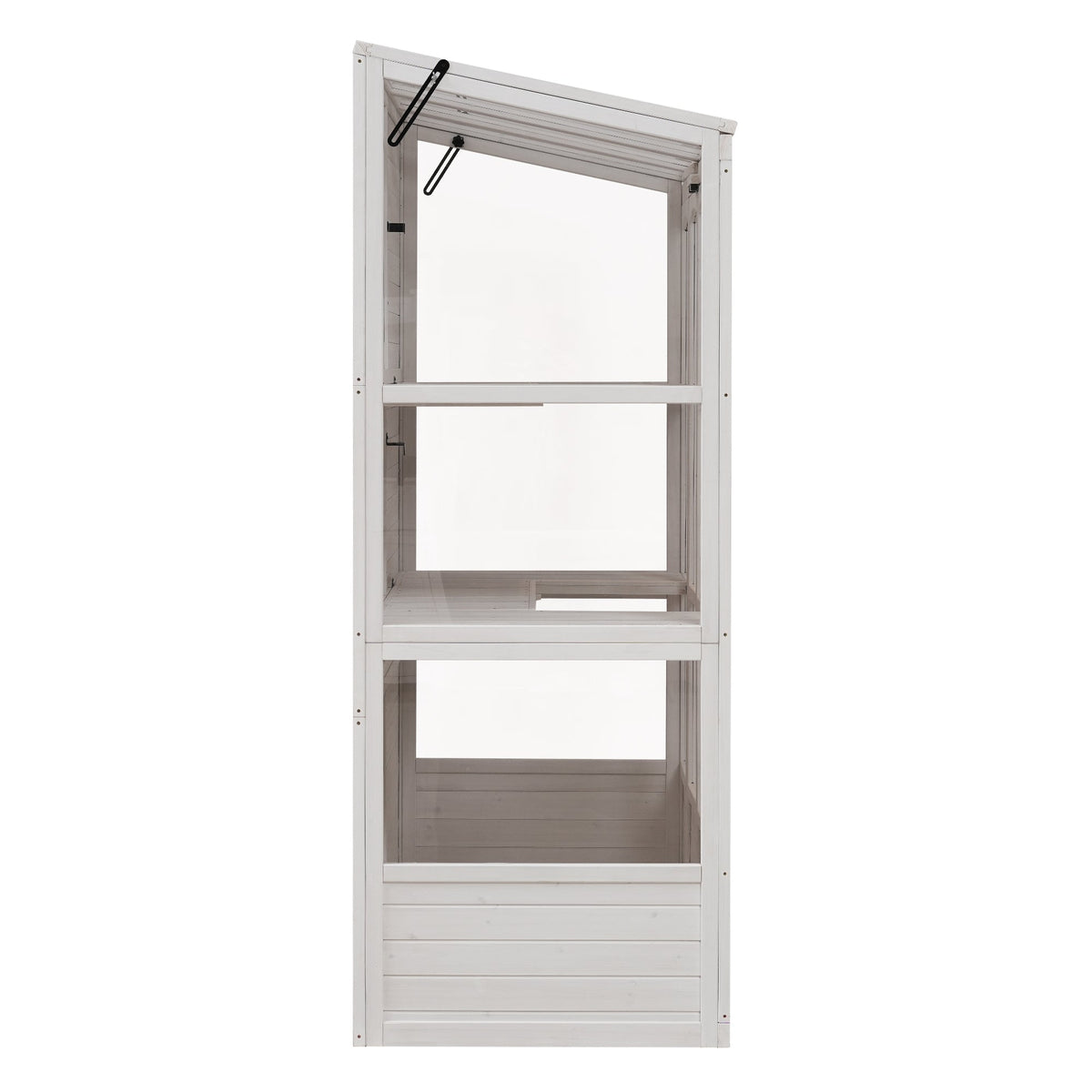House of Zazla 78-Inch Wooden Walk-In Greenhouse with Skylights and Folding Shelves - view 15