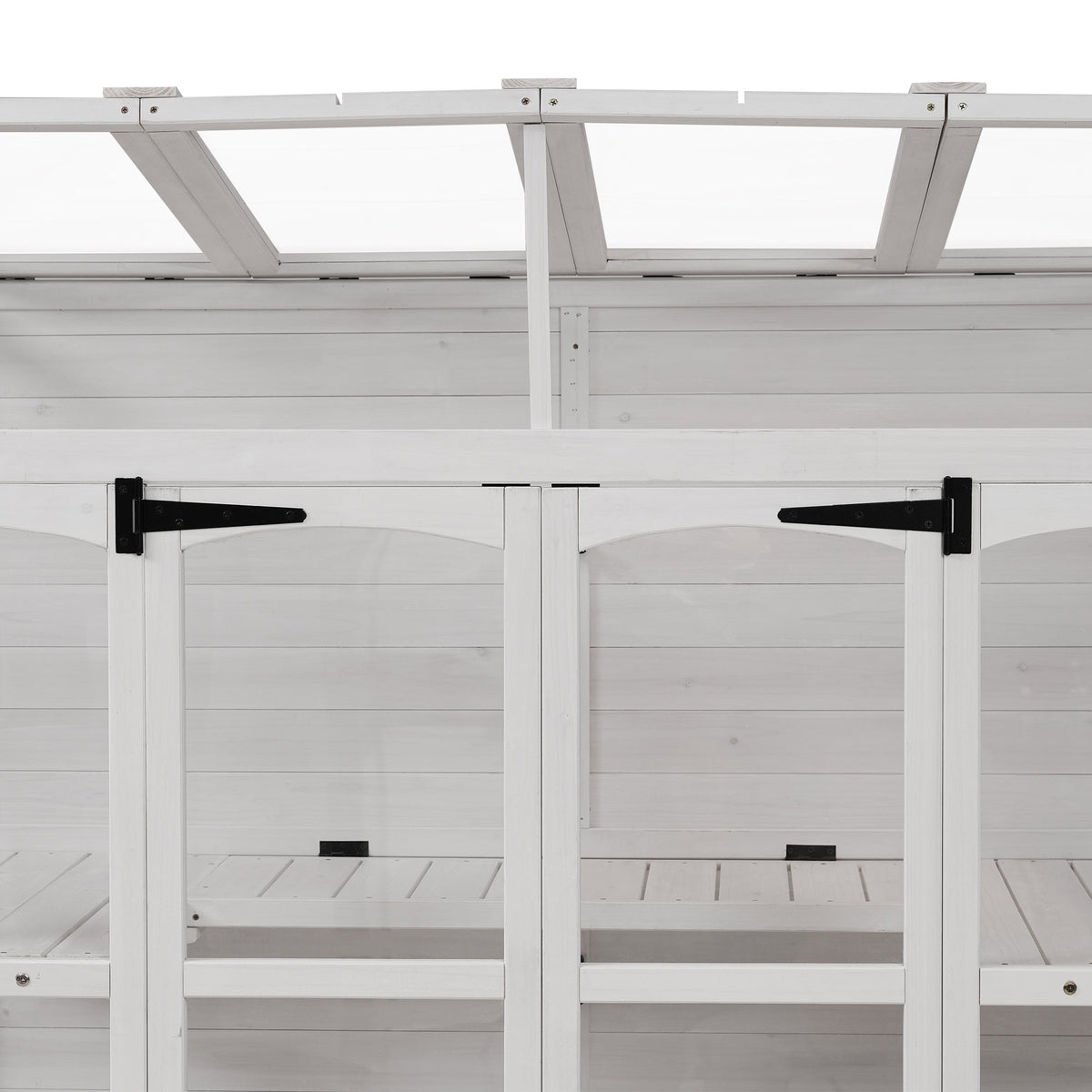 House of Zazla 78-Inch Wooden Walk-In Greenhouse with Skylights and Folding Shelves - view 18