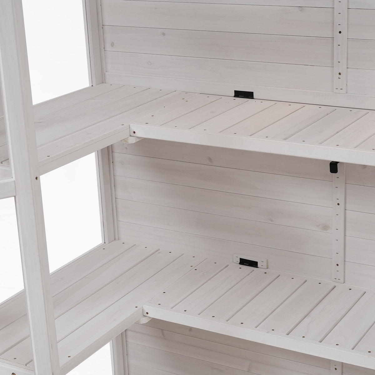House of Zazla 78-Inch Wooden Walk-In Greenhouse with Skylights and Folding Shelves - view 21