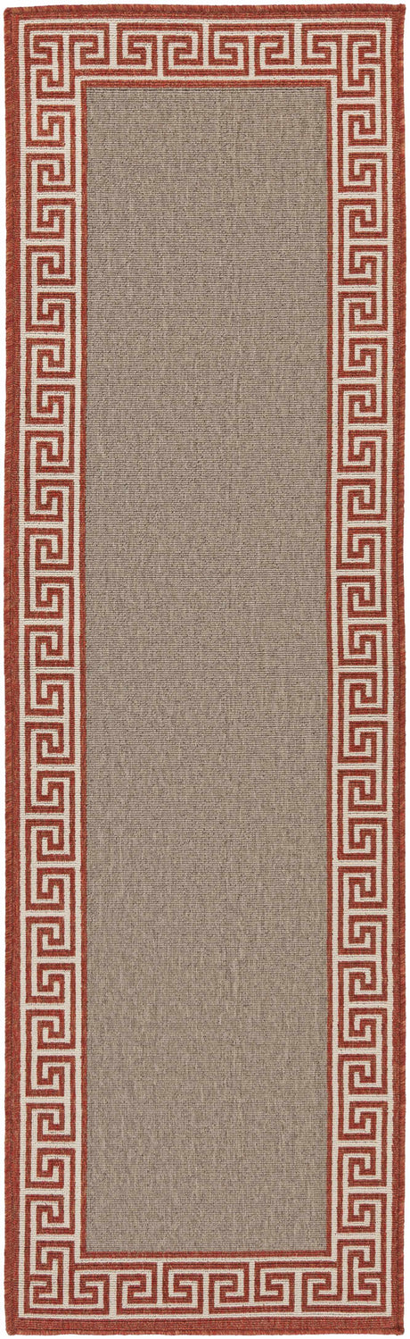Houtz Red Border Greek Rug - Clearance