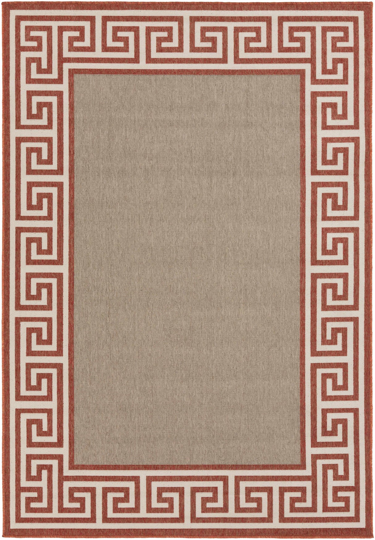 Houtz Red Border Greek Rug - Clearance