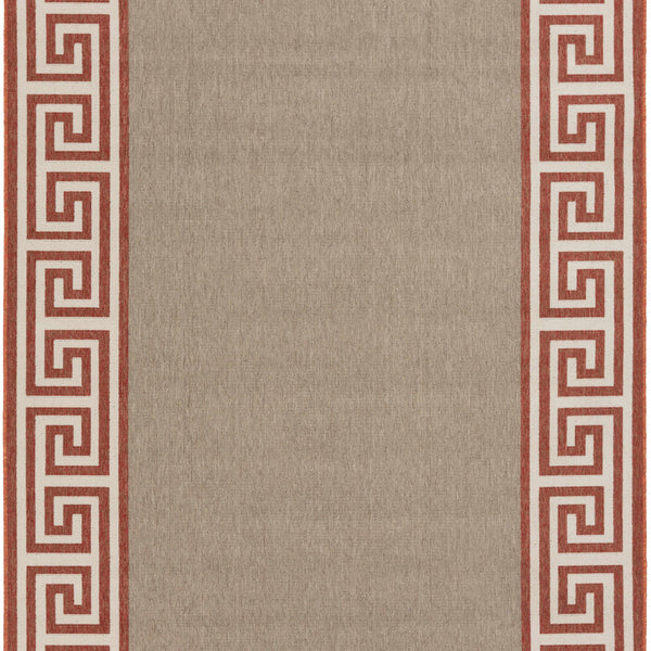Houtz Red Border Greek Rug - Clearance