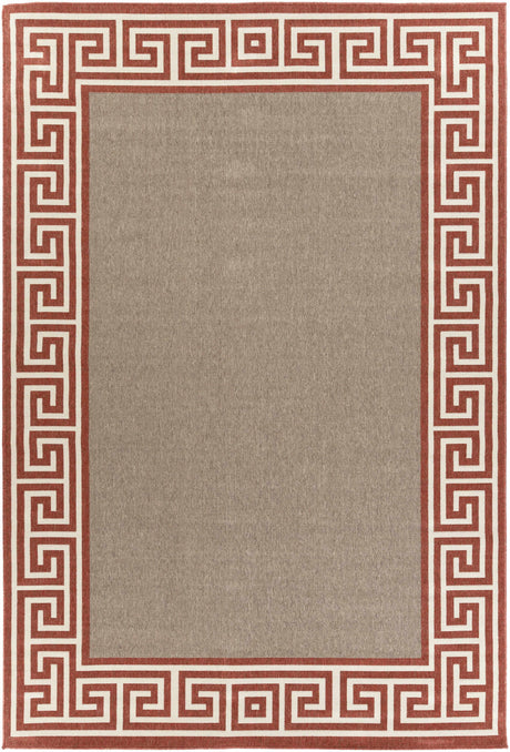 Houtz Red Border Greek Rug - Clearance
