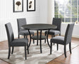 HZ Biony Espresso Wood Dining Set with Nailhead Trim Chairs