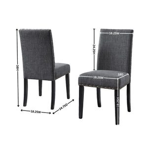 HZ Eleanor Upholstered Dining Chairs with Nailhead Trim - view 12