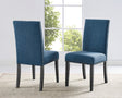 HZ Eleanor Upholstered Dining Chairs with Nailhead Trim in Blue