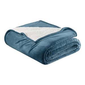 Velvet Plush Sherpa Bed Blanket by Great Bay Home