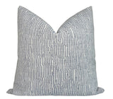 Cadence Striped Pillow Cover in Denim Blue