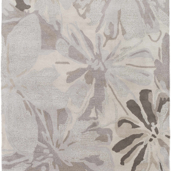 Ilfeld Athena Gray Floral Wool Rug