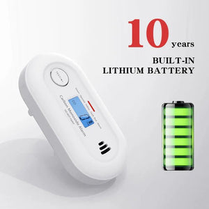Carbon Monoxide Detector 10-Year Battery LCD Display 85dB Alarm