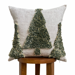 Noel Faux Fur Christmas Throw Pillow Cover 18x18