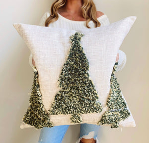 Noel Faux Fur Christmas Throw Pillow Cover 18x18