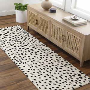 Athena White Giraffe Print Wool Rug