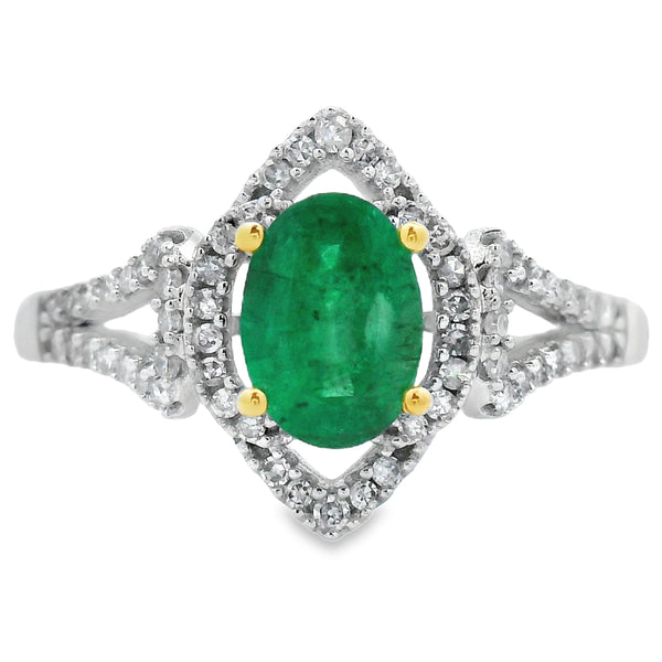 .94ct Emerald Diamond Ring 14KT White Gold