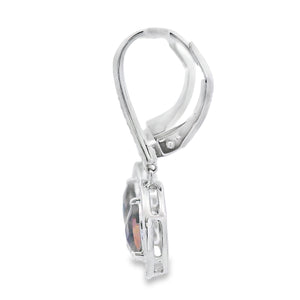 .87ct Quartz Diamond Dangle Earrings 10KT White Gold