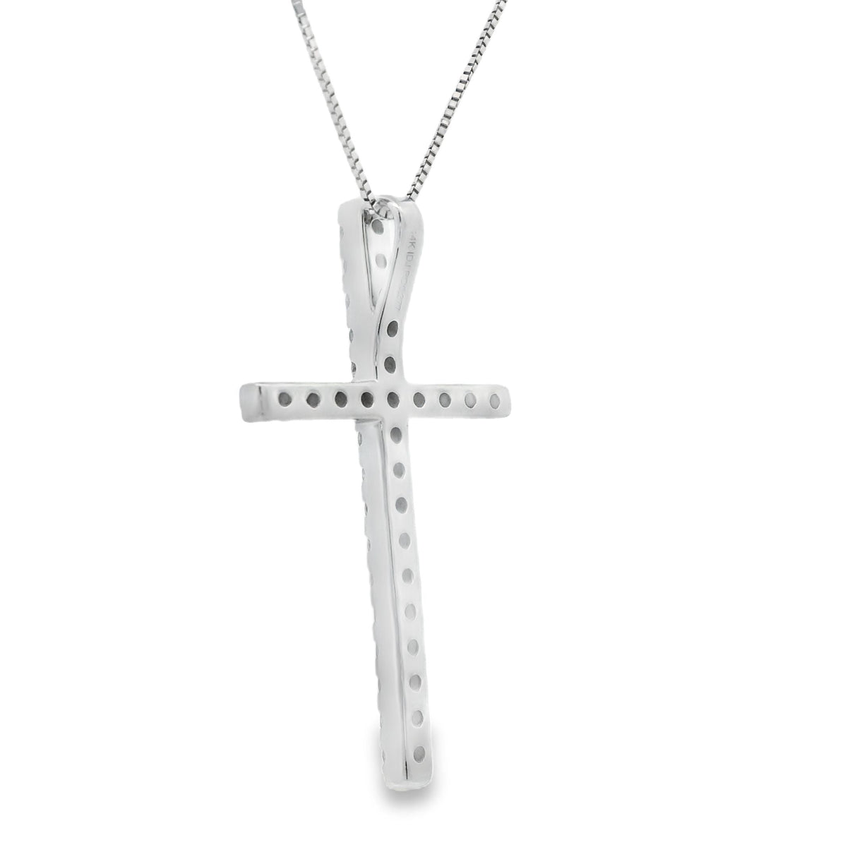 .38ct Diamond Cross Religious Pendant 14KT White Gold