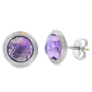 2.20ct Amethyst Earrings 14KT White Gold