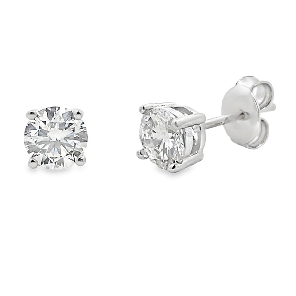 1.00ct Lab Grown Diamond Stud Earrings Sterling Silver