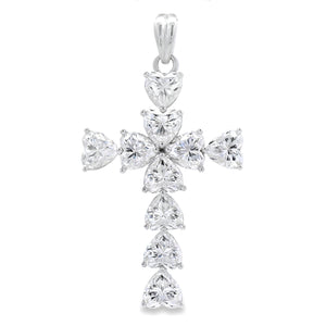 Moissanite Cross Religious Pendant Sterling Silver