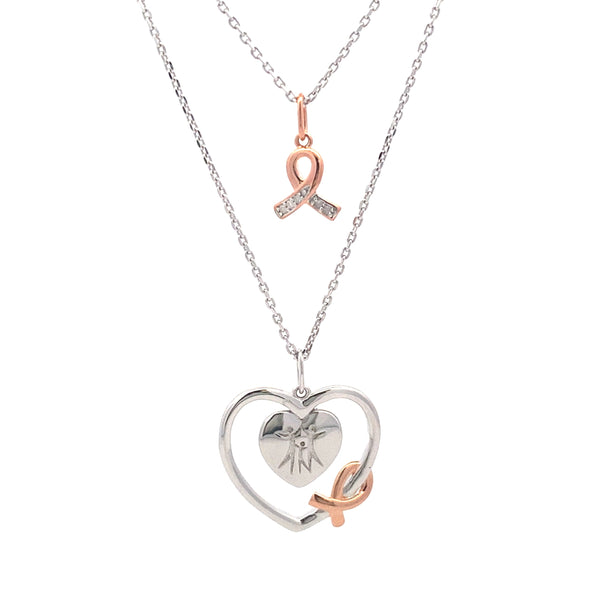 .02ct Diamond Heart Love Pendant Sterling Silver