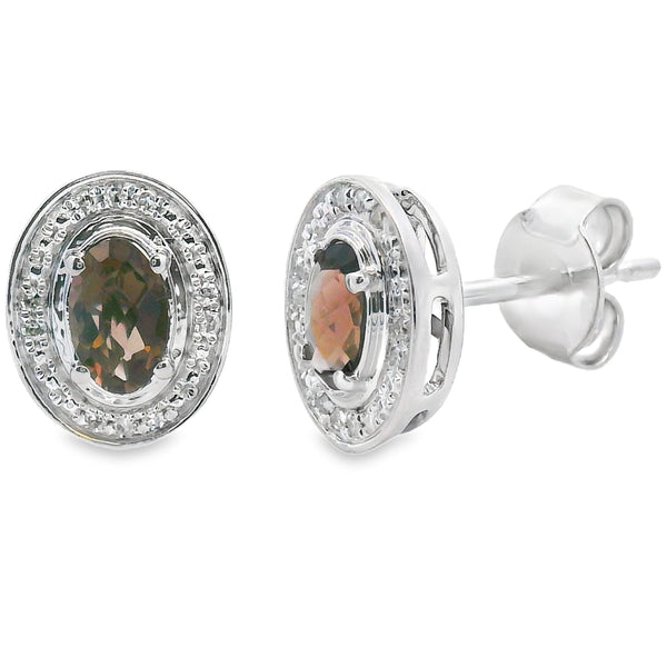 .45ct Quartz Diamond Earrings 10KT White Gold